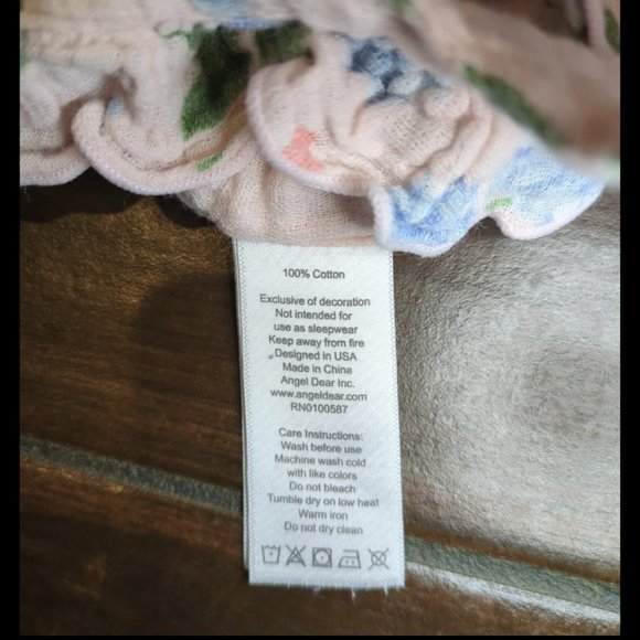 12/18 M Angel Dear Hydrangea Muslin Cotton Ruffle Bib Bubble Sunsuit Romper - Picture 8 of 10